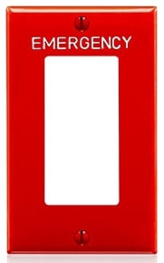 Leviton 1G Wallplate 80401-REW Emergency