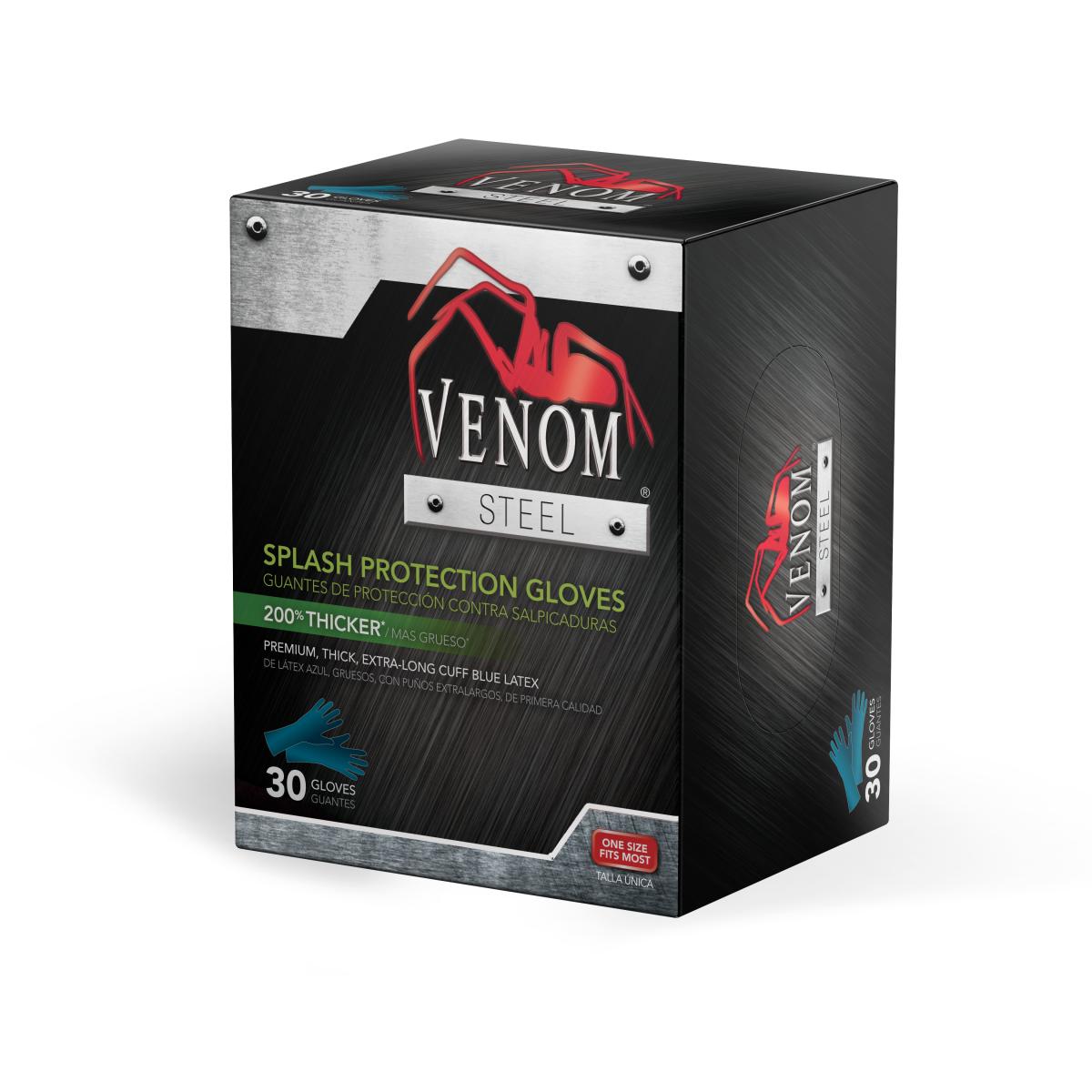 Venom Steel Latex Gloves One Size Fits Most 30 Ct