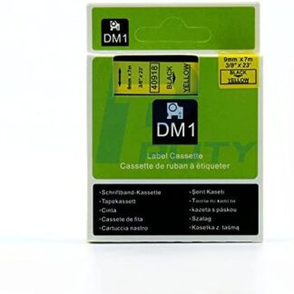 DYMO D1 Compatible 40918 9mm 3/8" X 23' Label Tape Writer Black on Yellow