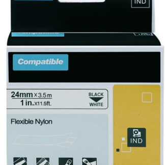 DYMO Flexible Nylon 20555 212mm 1/2″ X 11.5′ Label Tape Writer Black on White